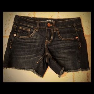 Jean Cutoff Shorts Stretch Denim Frayed Shortie